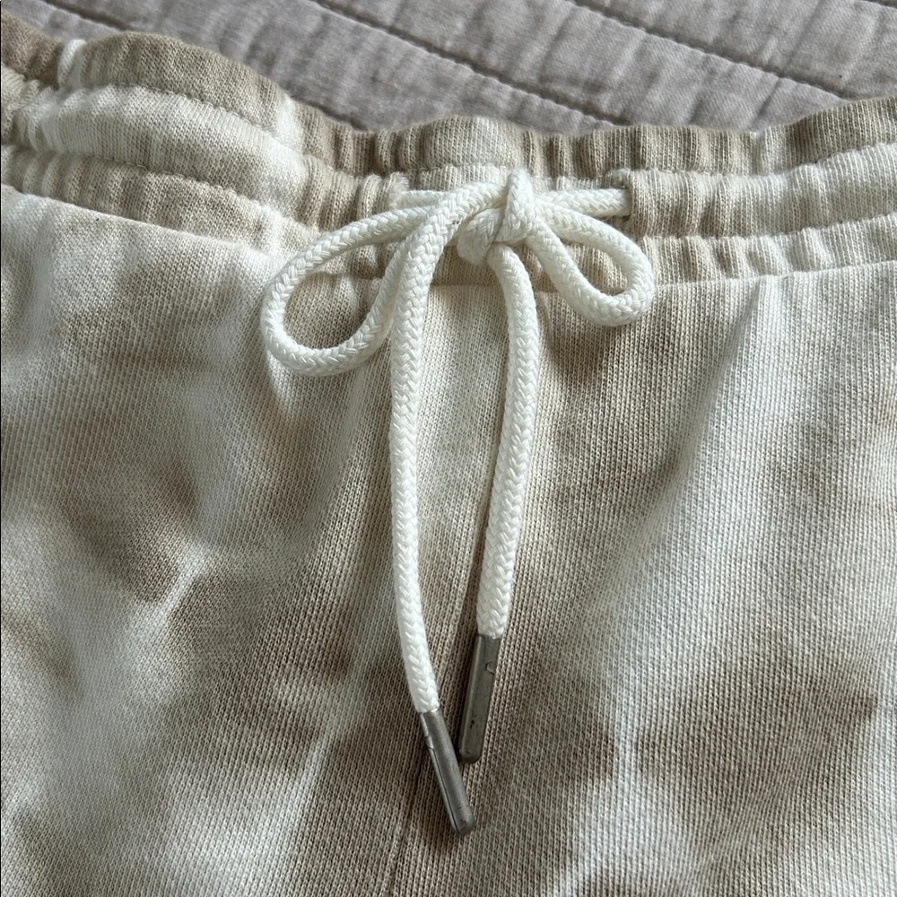 Z supply SADIE SPIRAL TIE-DYE comfy 100% cotton pull on beige lounge shorts L​ - Picture 5 of 10